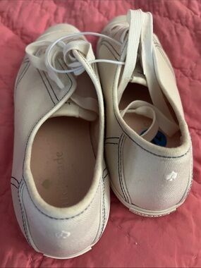 kate spade Cream Canvas Lace-Up Sneakers size 10 New